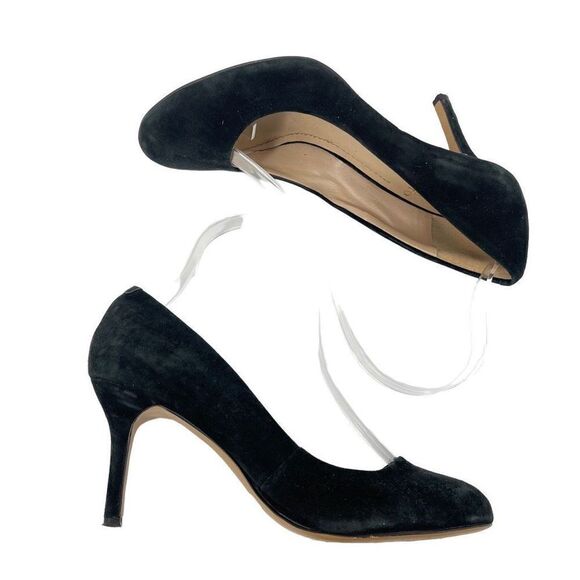 Vince Camuto Womens Suede Pump Shoes Stiletto Heels Slip On Black Size 6.5M - Picture 1 of 13